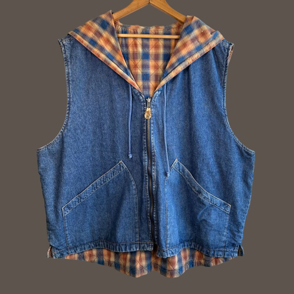 Vintage 90s UnionBay Reversible Oversized Denim Vest
